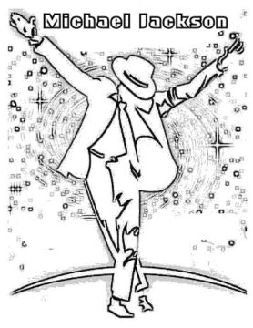 Dibujo de Vector de Michael Jackson para Colorear