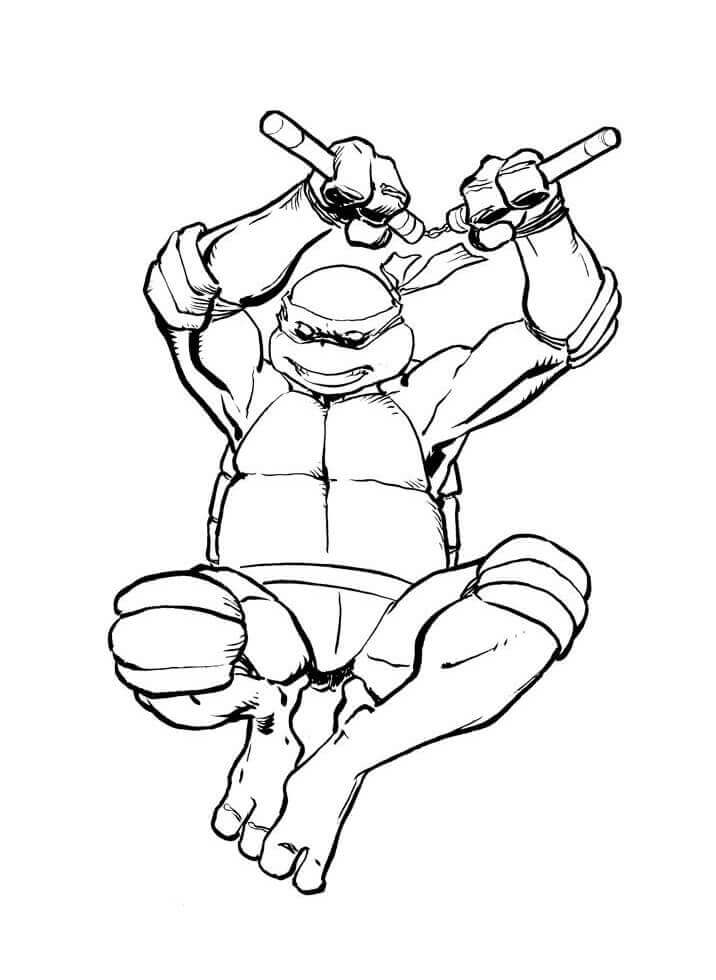 Dibujo de Miguel ángel Saltando para Colorear