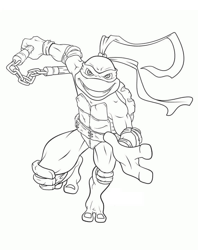 Dibujo de Miguel ángel Sonriente para Colorear