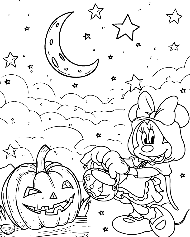 Dibujo de Free Disney Mickey Halloween Coloring Page para Colorear