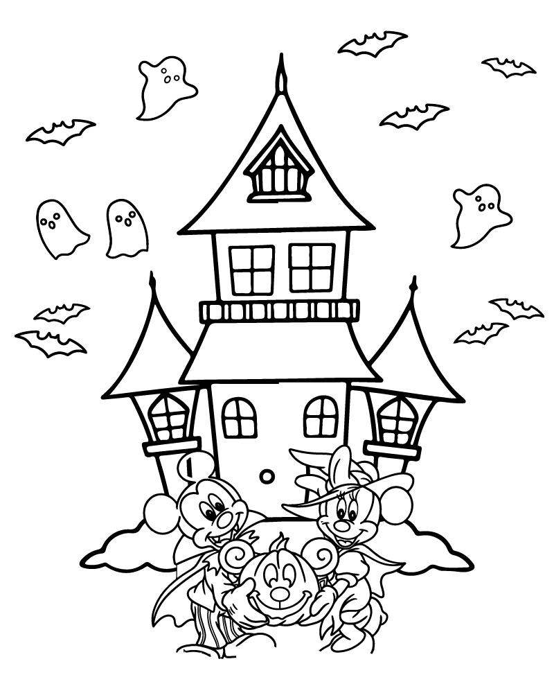 Dibujo de Free Mickey Mouse Halloween Coloring Page para Colorear