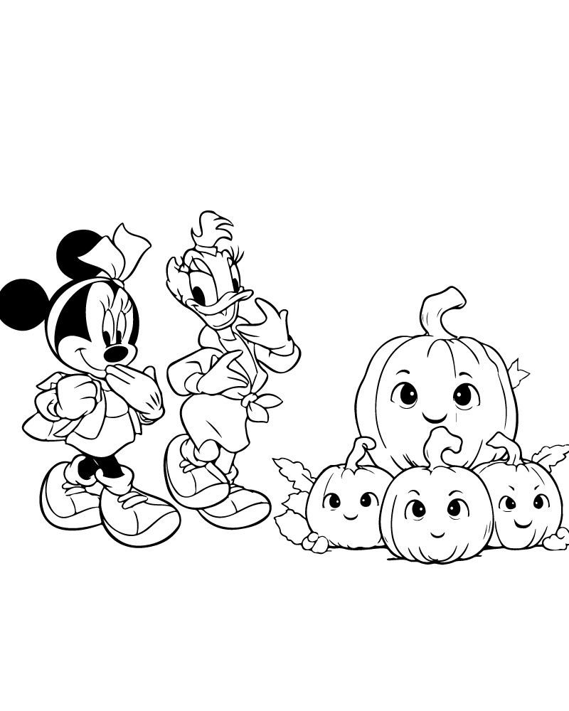 Dibujo de Mickey And Friends Halloween Coloring Page para Colorear