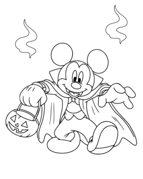 Dibujo de Mickey Halloween Night Coloring Sheets para Colorear