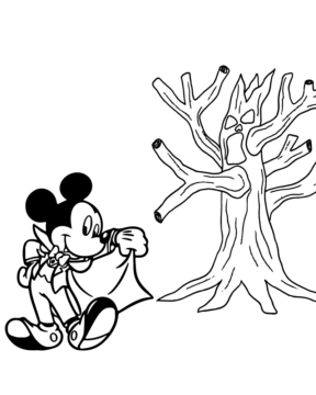 Dibujo de Mickey Mouse Halloween Costume Coloring Pages para Colorear