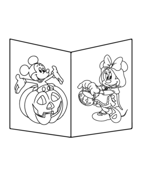 Dibujo de Mickey Mouse Halloween Craft Coloring Page para Colorear