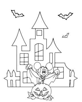 Dibujo de Mickey Vampire Halloween Coloring Pages para Colorear