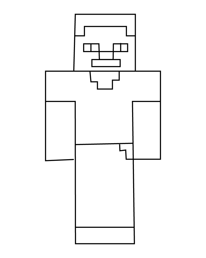 Dibujo de Easy Minecraft Steve Coloring Page para Colorear