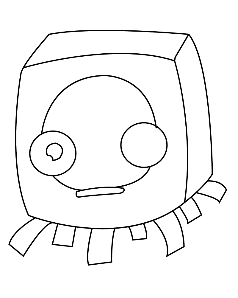 Dibujo de Minecraft Cute Spider Coloring Page para Colorear