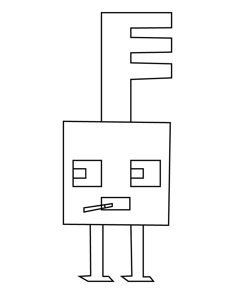 Dibujo de Minecraft Dungeon Chicken Coloring Page 1 para Colorear