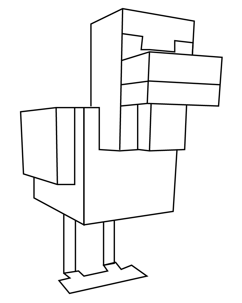 Dibujo de Minecraft Dungeon Duck Coloring Page para Colorear