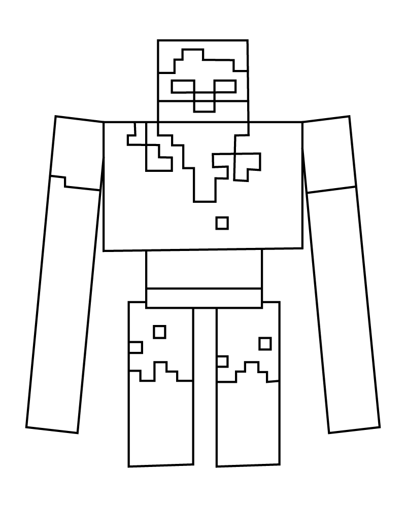 Dibujo de Minecraft Dungeon Golem Coloring Page para Colorear