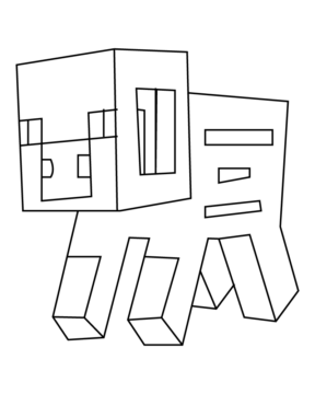 Dibujo de Minecraft Dungeon Pig Coloring Page para Colorear