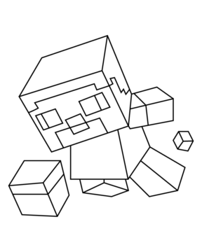 Dibujo de Minecraft Dungeon Steve Coloring Page para Colorear
