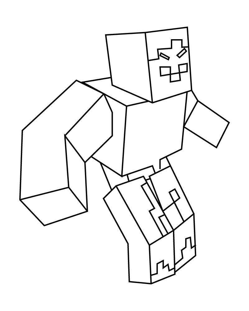 Dibujo de Minecraft Dungeon Strong Character Coloring Page para Colorear