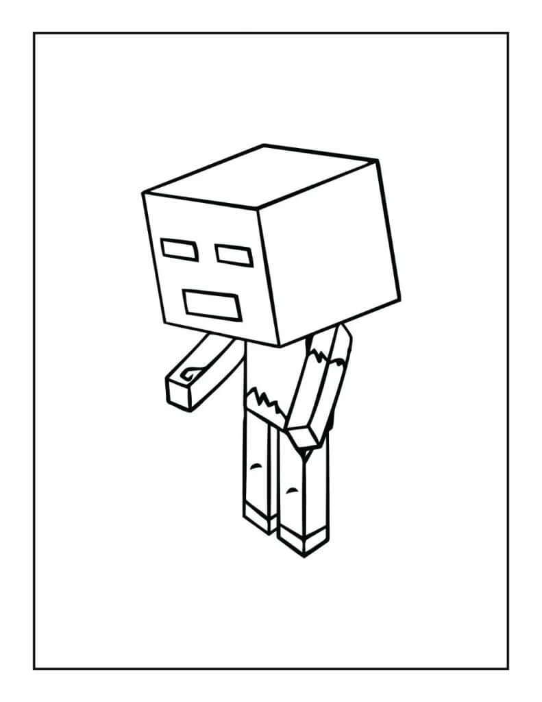 Dibujo de Chibi Zombie Minecraft para Colorear