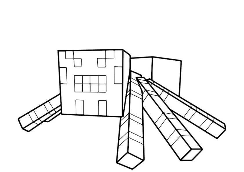 Dibujo de Araña de Minecraft para Colorear