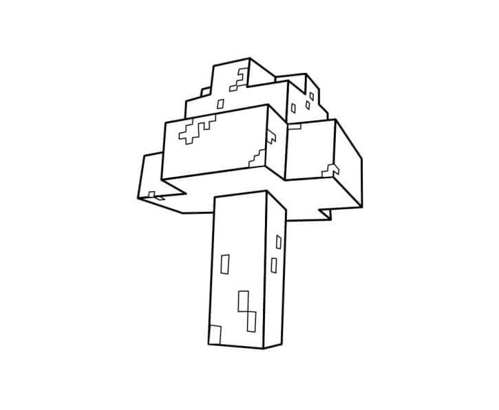 Dibujo de Árbol de Minecraft para Colorear