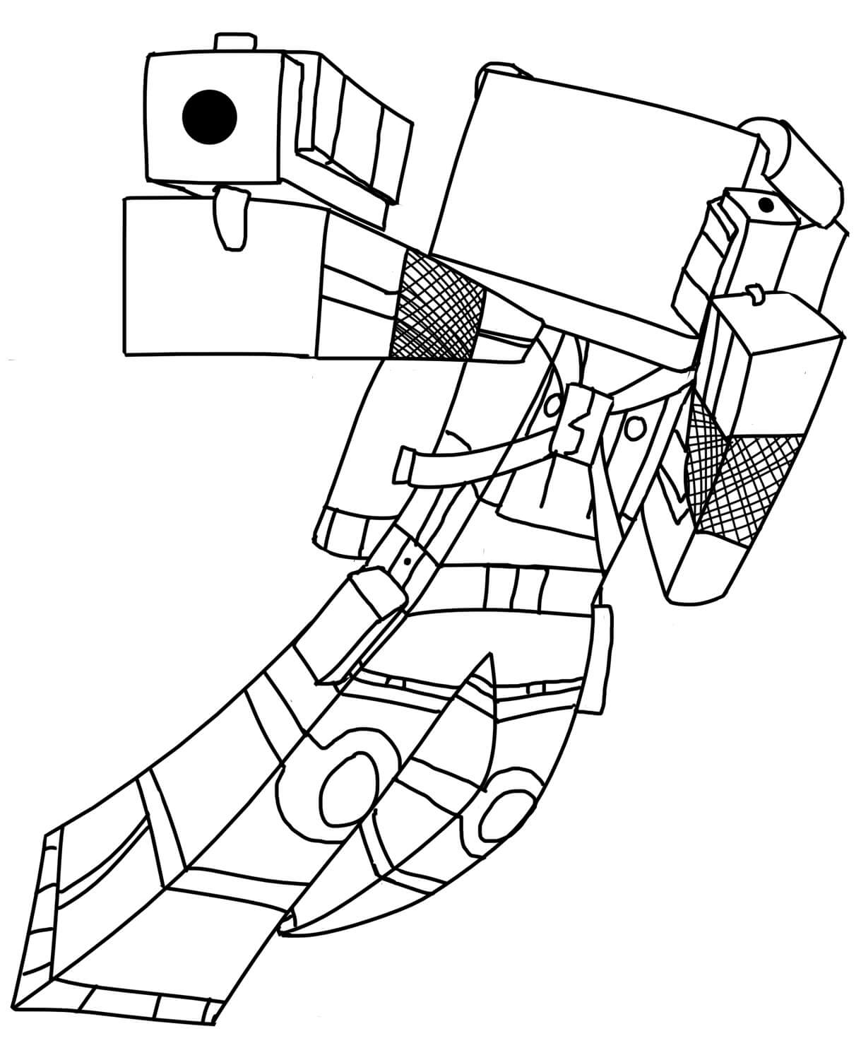 Dibujo de Artillero en Minecraft para Colorear