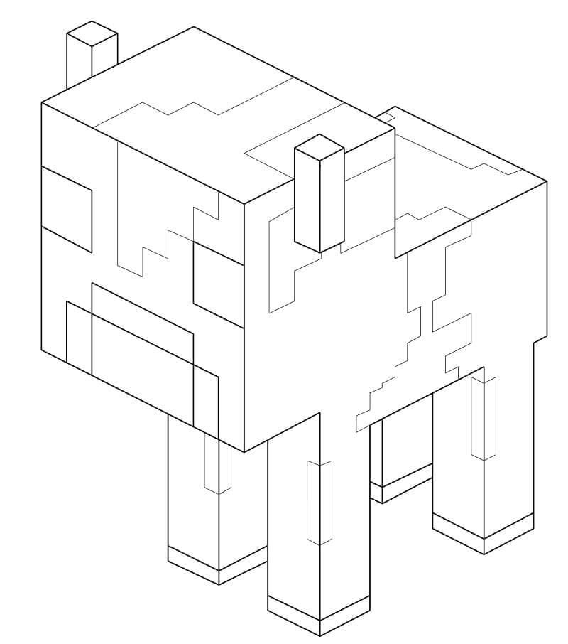 Dibujo de Bebé Vaca de Minecraft para Colorear