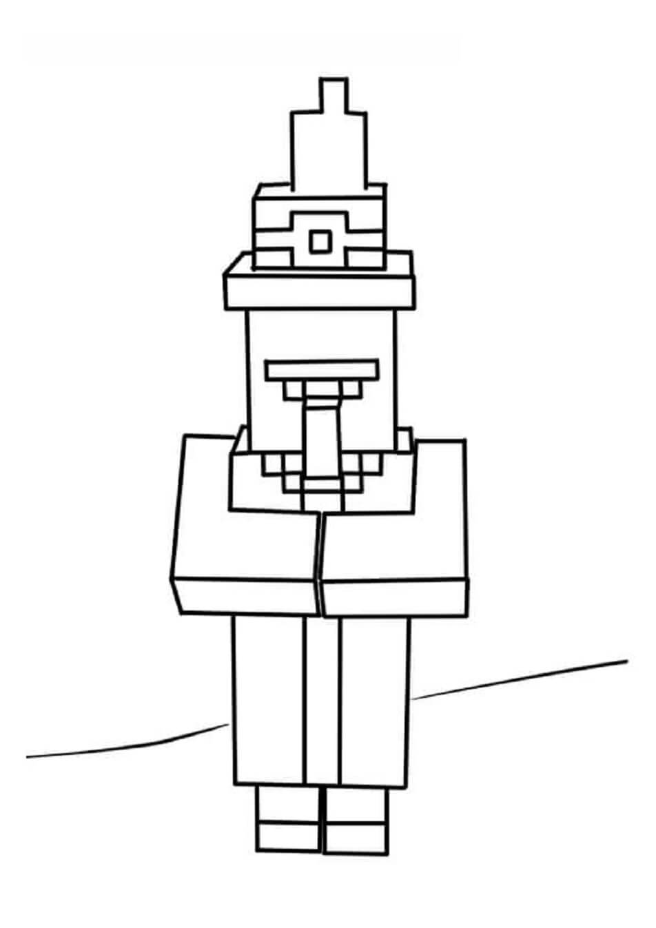 Dibujo de Bruja Minecraft para Colorear