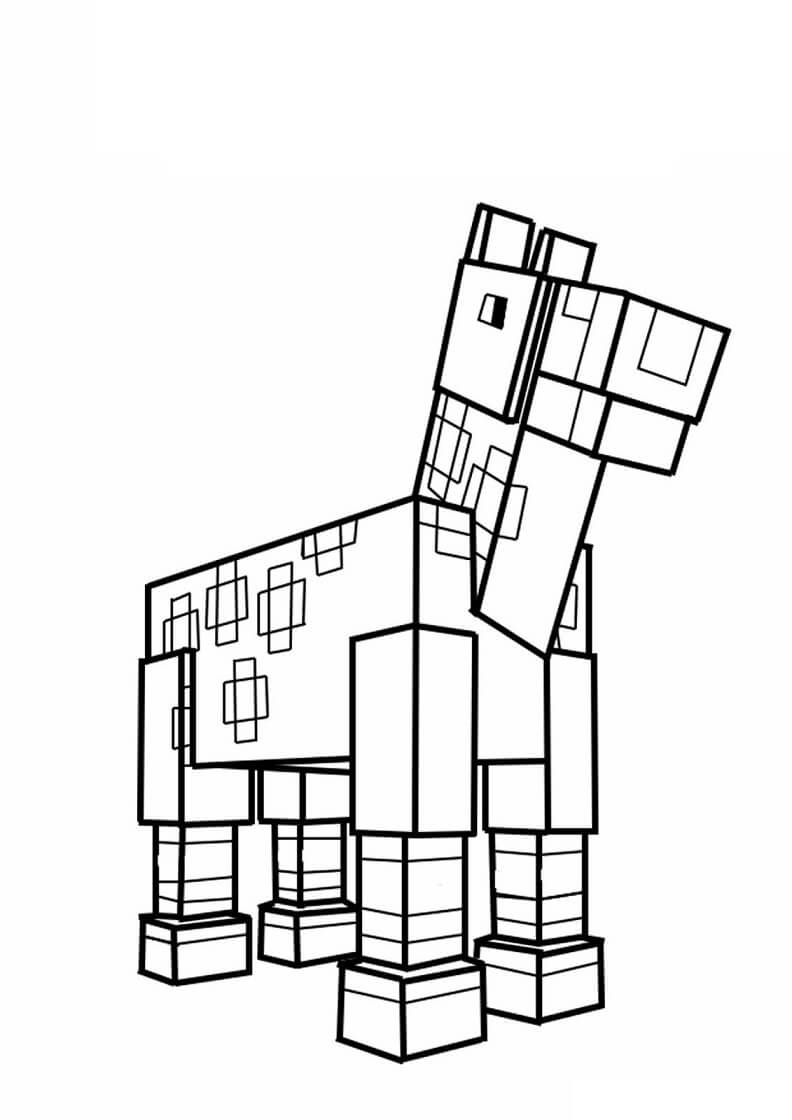 Dibujo de Caballo de Minecraft para Colorear