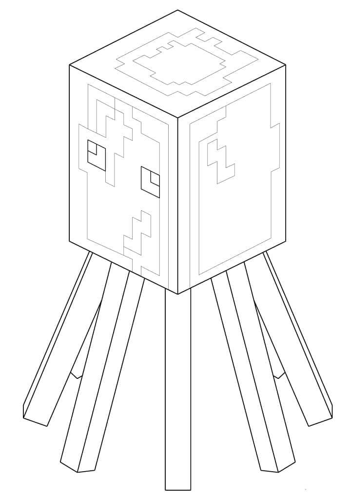 Dibujo de Calamar de Minecraft para Colorear