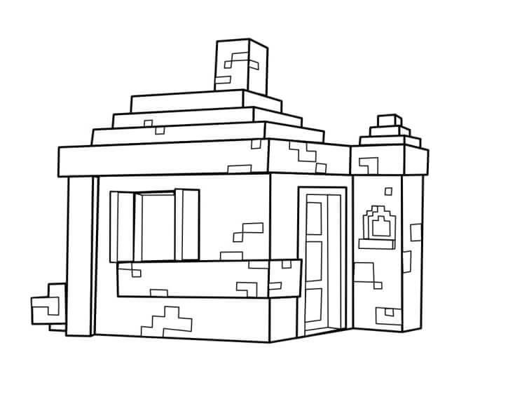 Dibujo de Casa de Minecraft para Colorear