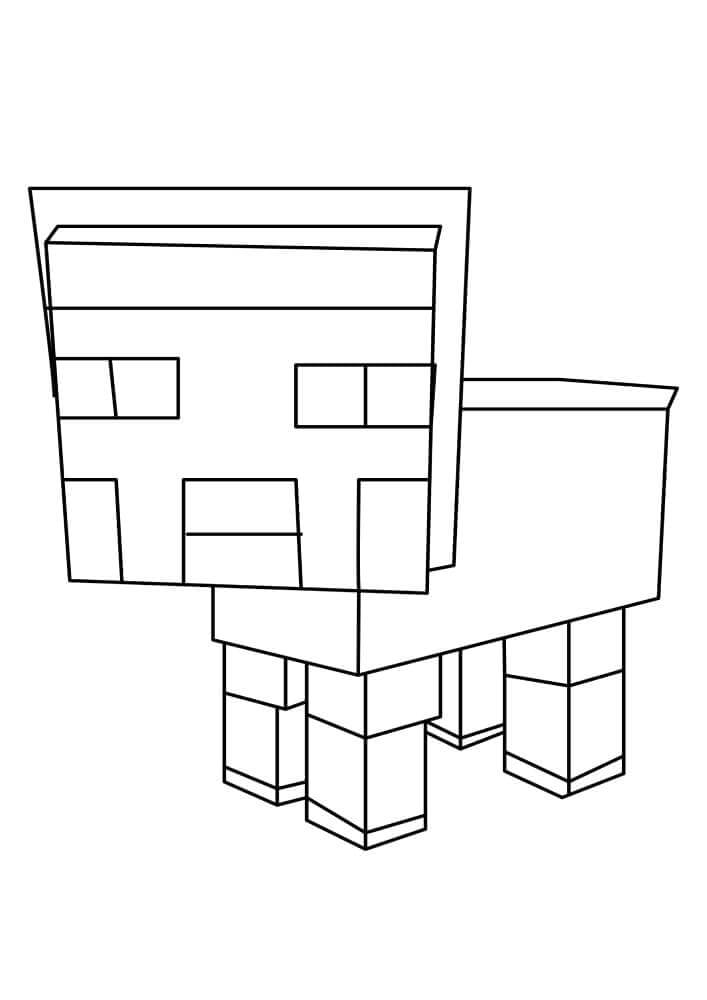 Dibujo de Cordero Minecraft para Colorear