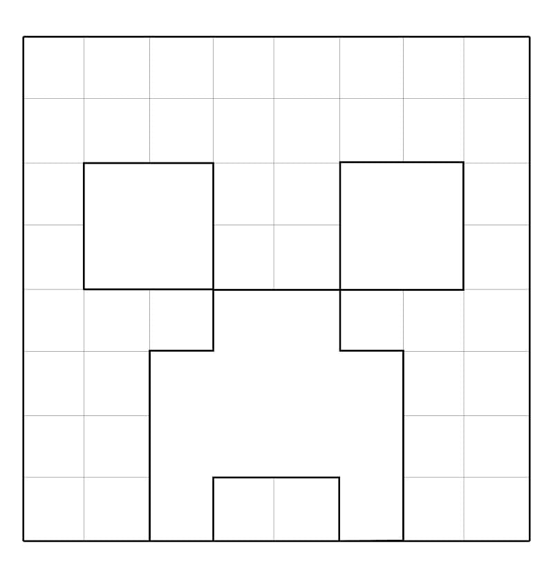 Dibujo de Creeper de Cabeza para Colorear