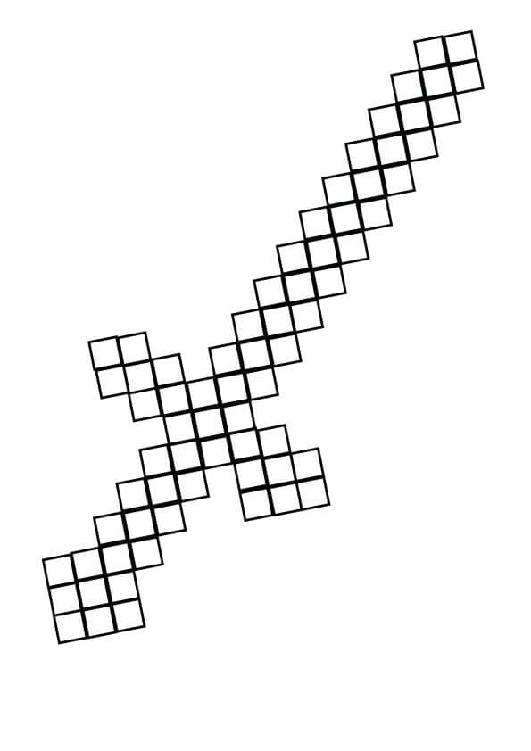 Dibujo de Espada básica Minecraft para Colorear