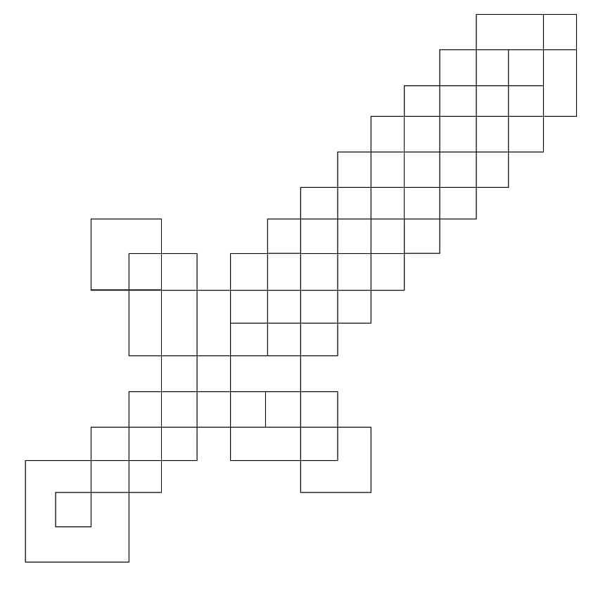 Dibujo de Espada de Minecraft para Colorear