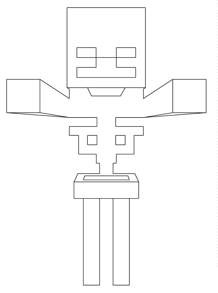 Dibujo de Esqueleto de Minecraft para Colorear