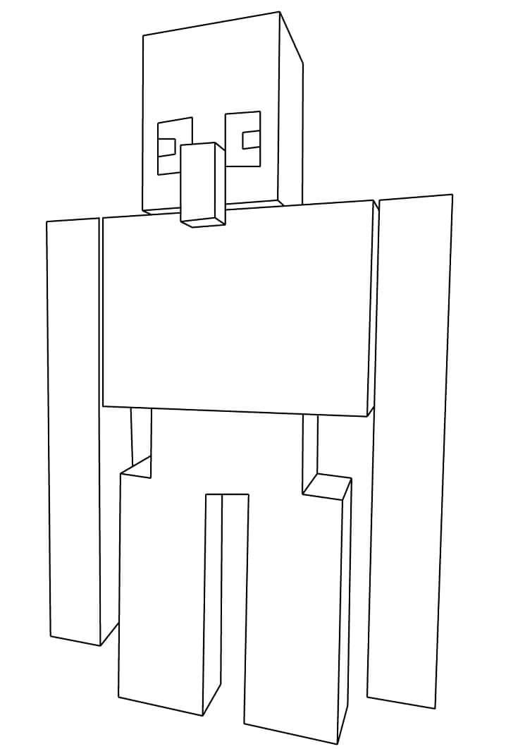 Dibujo de Golem de Hierro de Minecraft para Colorear