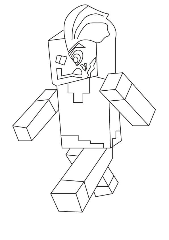 Dibujo de Minecraft de Dos Caras Caminando para Colorear