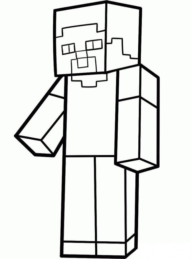 Dibujo de Minecraft Zombi Simple para Colorear