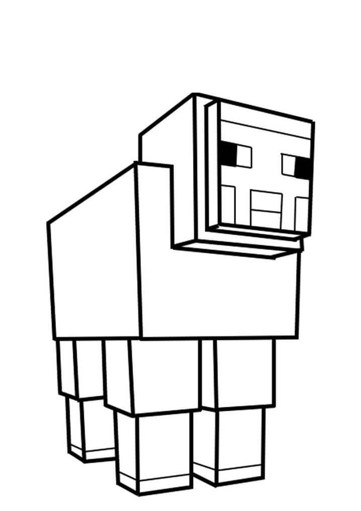 Dibujo de Ovejas de Minecraft para Colorear
