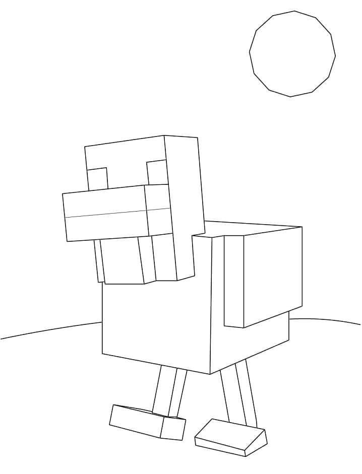Dibujo de Pollo básico de Minecraft para Colorear