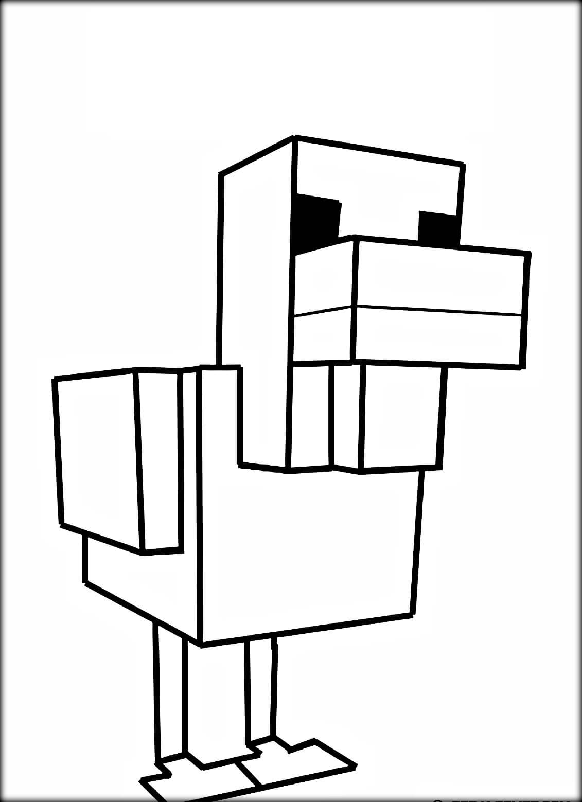 Dibujo de Pollo de Minecraft para Colorear