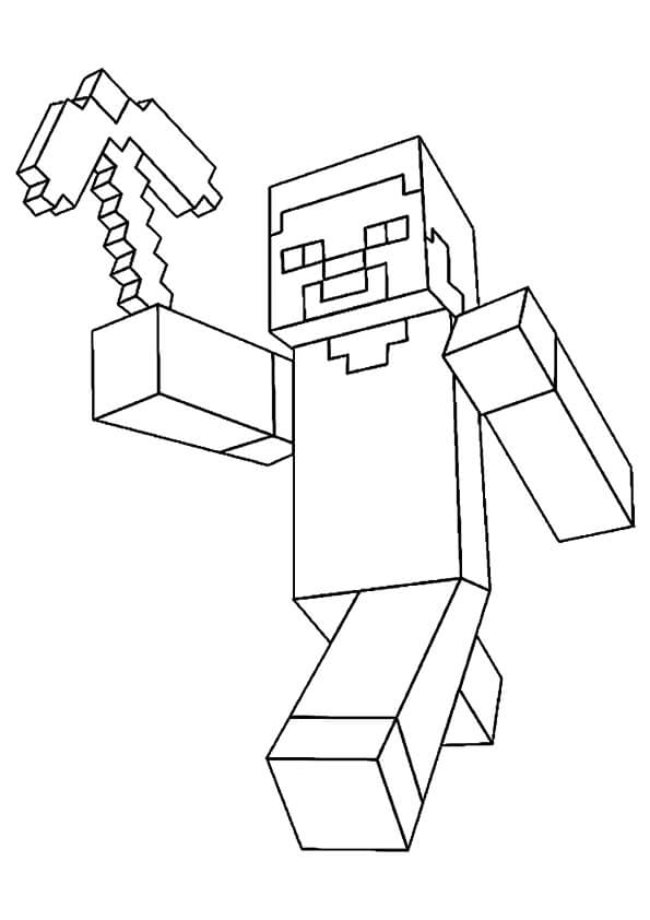 Dibujo de Steve Corriendo para Colorear