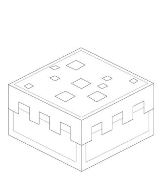 Dibujo de Torta de Minecraft para Colorear