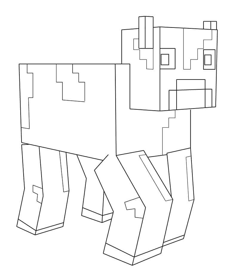 Dibujo de Vaca de Minecraft para Colorear
