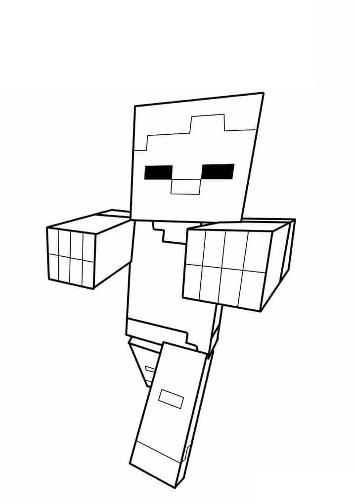 Dibujo de Zombi Caminando para Colorear