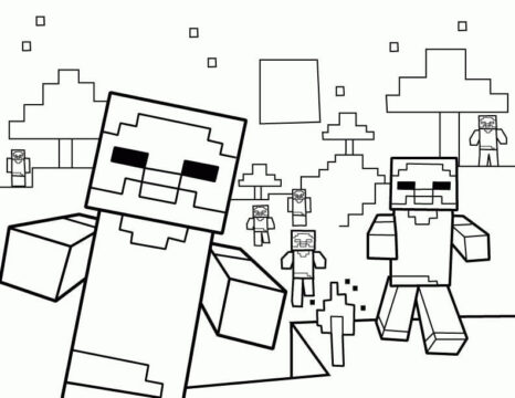 Dibujo de Zombis de Minecraft para Colorear