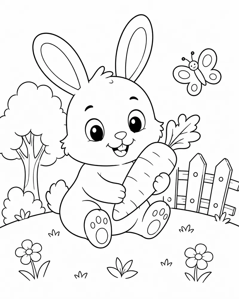 Dibujo de Conejo Minimalista página para Colorear