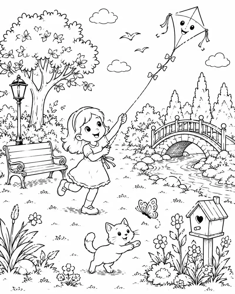 Dibujo de Niña Minimalista página para Colorear