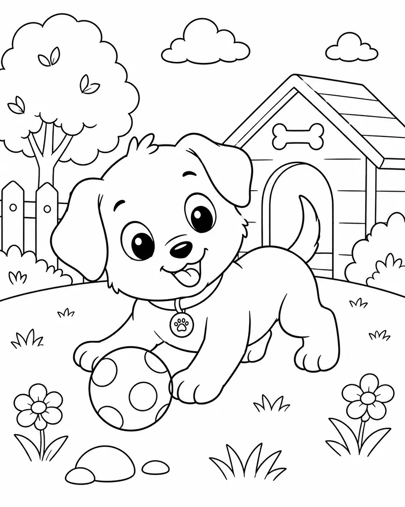 Dibujo de Perro Minimalista página para Colorear