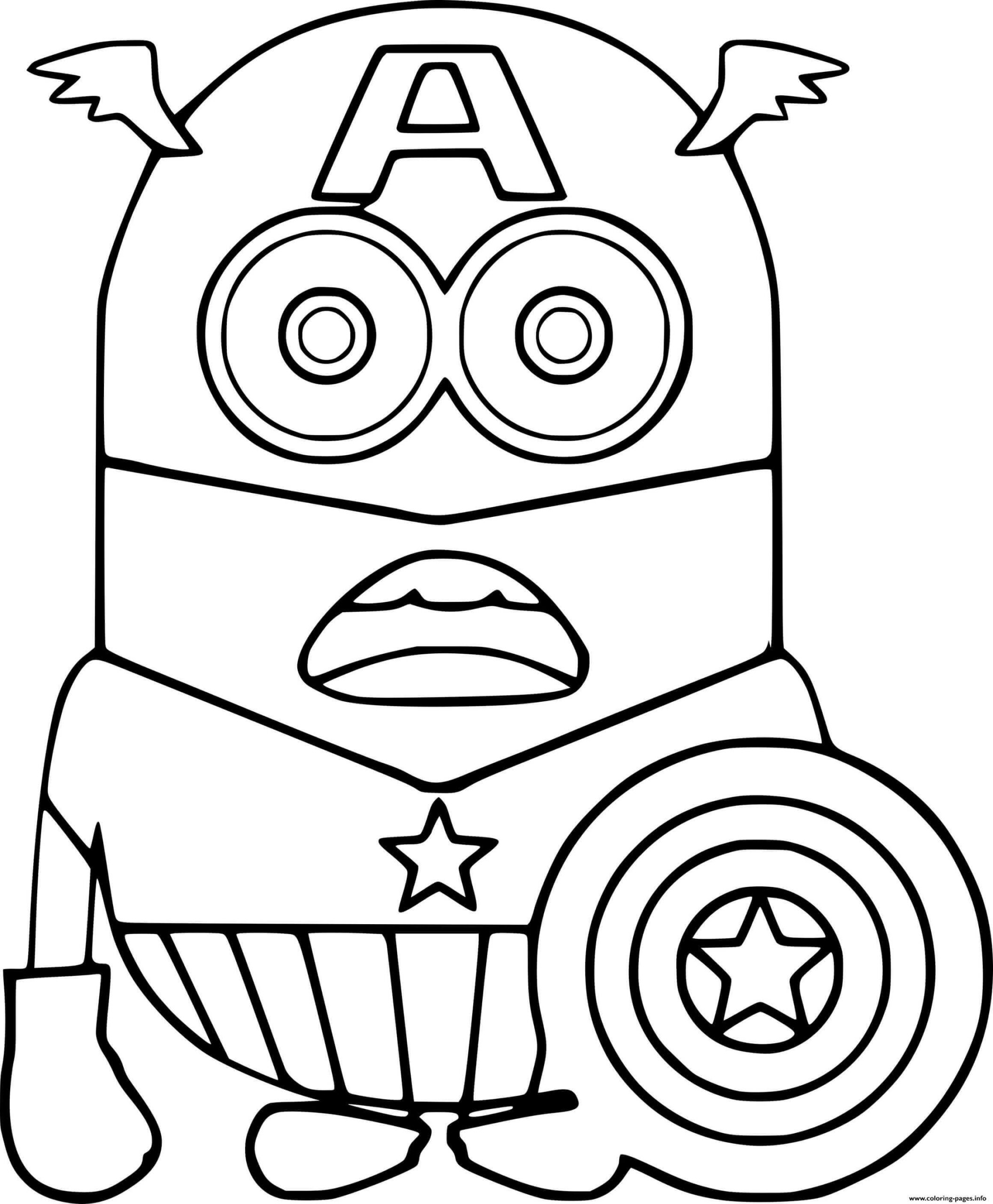 Dibujo de Capitán América Minion para Colorear