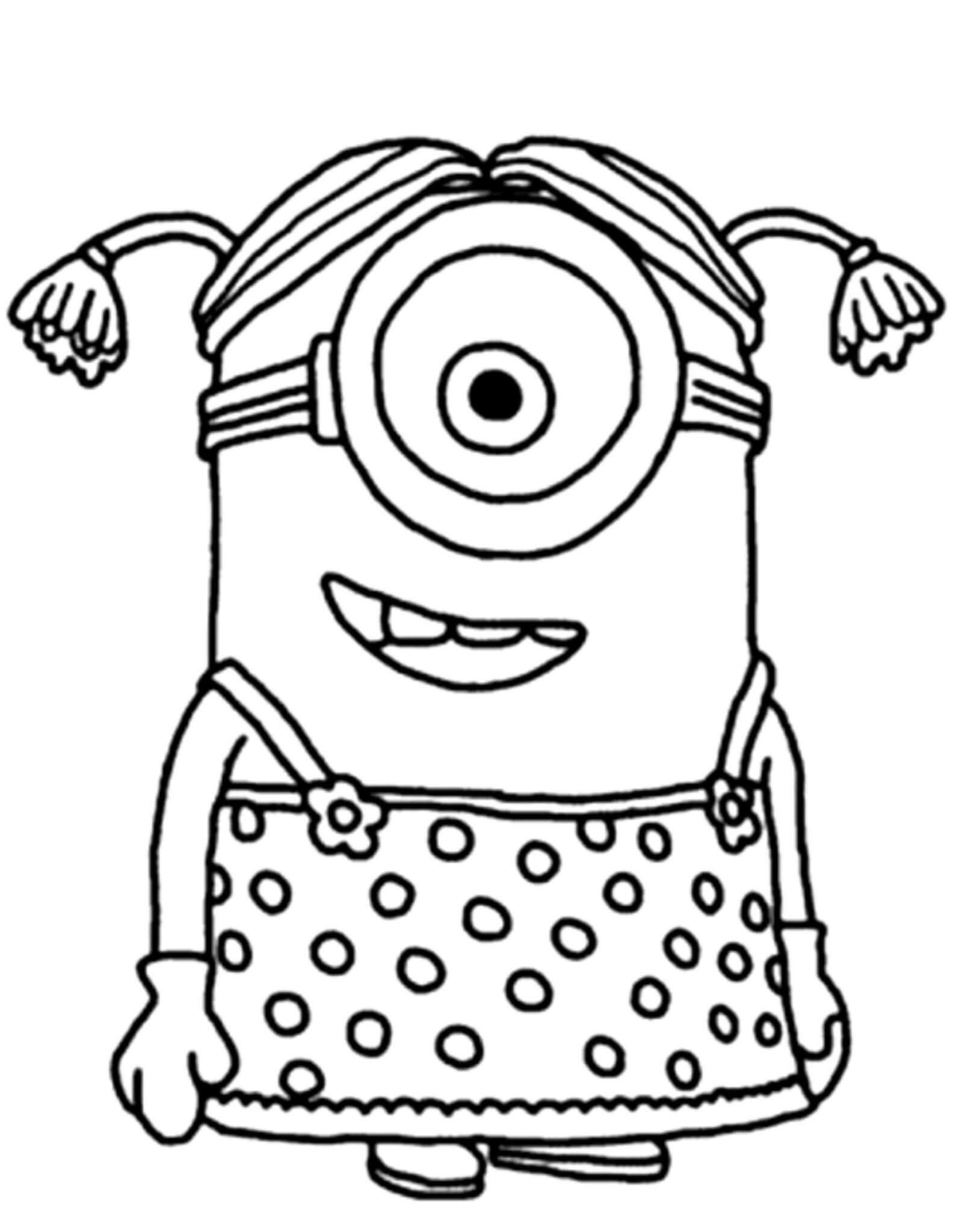 Dibujo de Chica Minion para Colorear