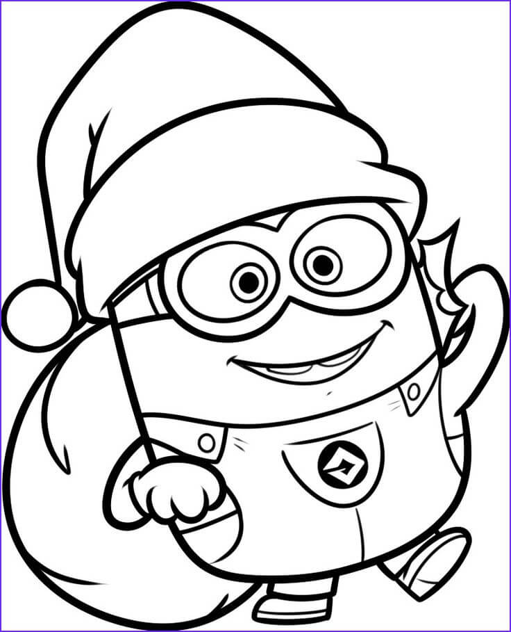 Dibujo de Minion en Navidad para Colorear