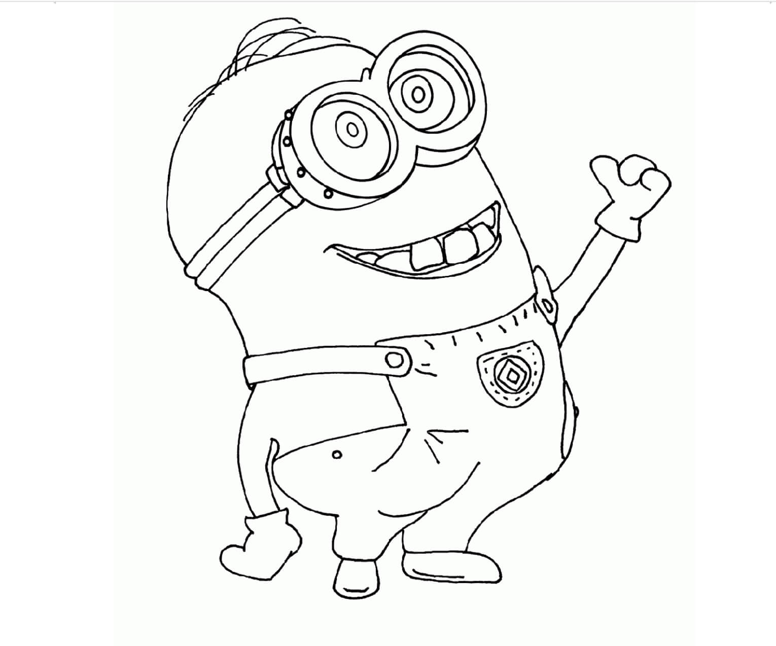 Dibujo de Minion Feliz para Colorear